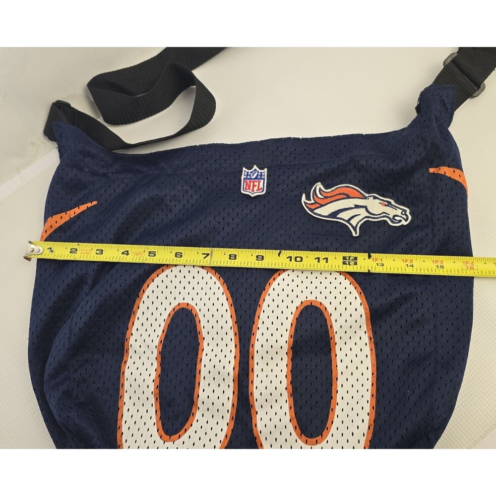 NFL Denver Broncos #00 Blue Jersey Cross Body Adjustable Bag Tote Unisex 13.5" - Picture 9 of 11